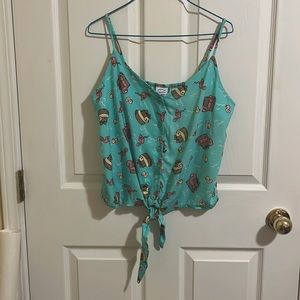 Pusheen Front-Tie Tank Top